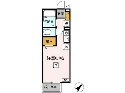 クレストA(ワンルーム/1階)の間取り写真