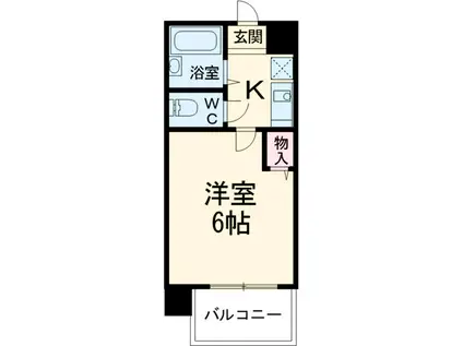 シングルライフ大口(1K/3階)の間取り写真