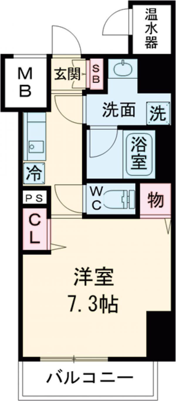 メインステージ五反野Ⅱ(1K/6階)の間取り写真