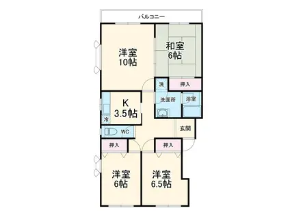 ロイヤルオーク(4K/1階)の間取り写真