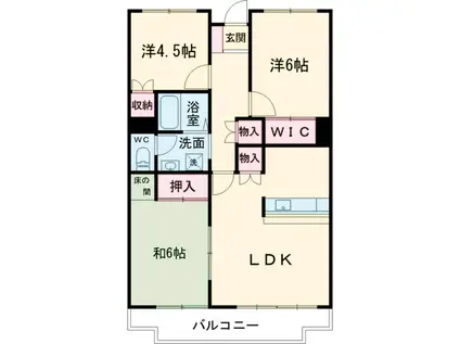 第2桜ハイツ(2LDK/2階)の間取り写真