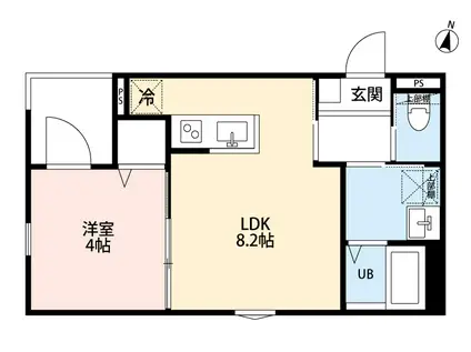 カーサロート(1LDK/2階)の間取り写真