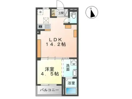 エミネンス・ハラ A(1LDK/2階)の間取り写真