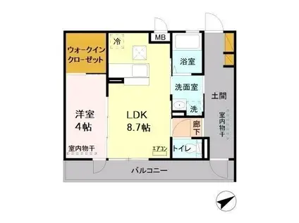 フォアールⅠⅠ(1LDK/1階)の間取り写真