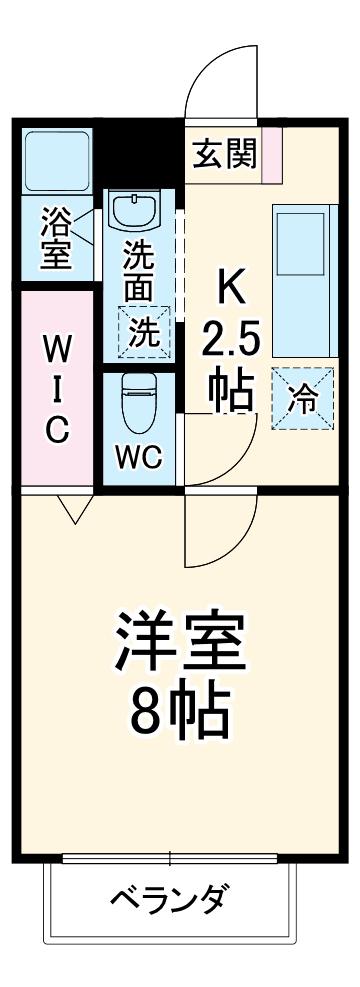 コーポ吉田Ⅱ(1K/1階)の間取り写真