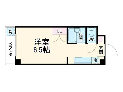 ライフ参番館(1K/3階)の間取り写真