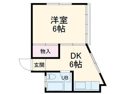 パールハイツ(1DK/1階)の間取り写真