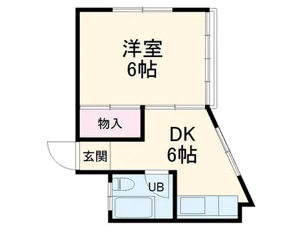 パールハイツ(1DK/1階)の間取り写真