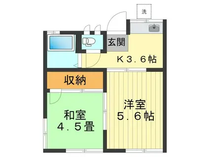 中央本線 高尾駅(東京) 徒歩10分 1階建 築63年(2K)の間取り写真