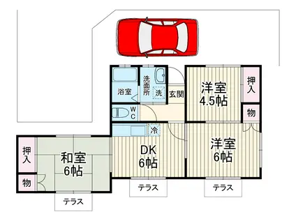 小田急電鉄小田原線 渋沢駅 徒歩13分 1階建 築25年(3DK)の間取り写真