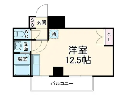 ケイ・ティ・ファースト(ワンルーム/3階)の間取り写真