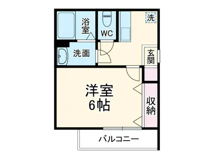 MARK DUO武里Ⅰ(1K/2階)の間取り写真