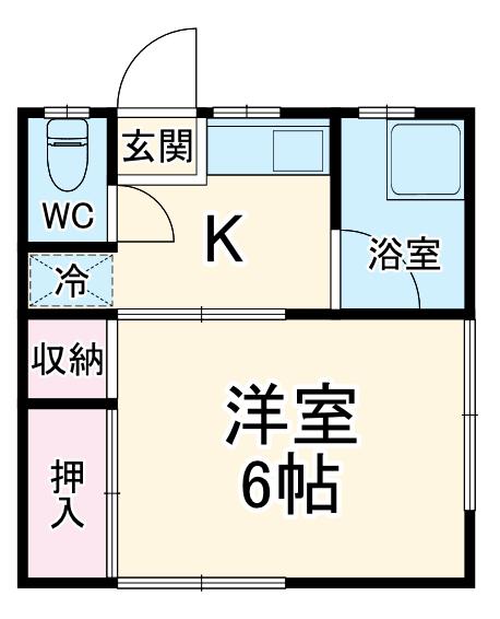 冨岡アパート(1K/1階)の間取り写真