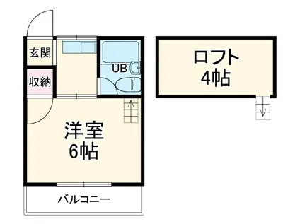 SKハイツ(1K/1階)の間取り写真