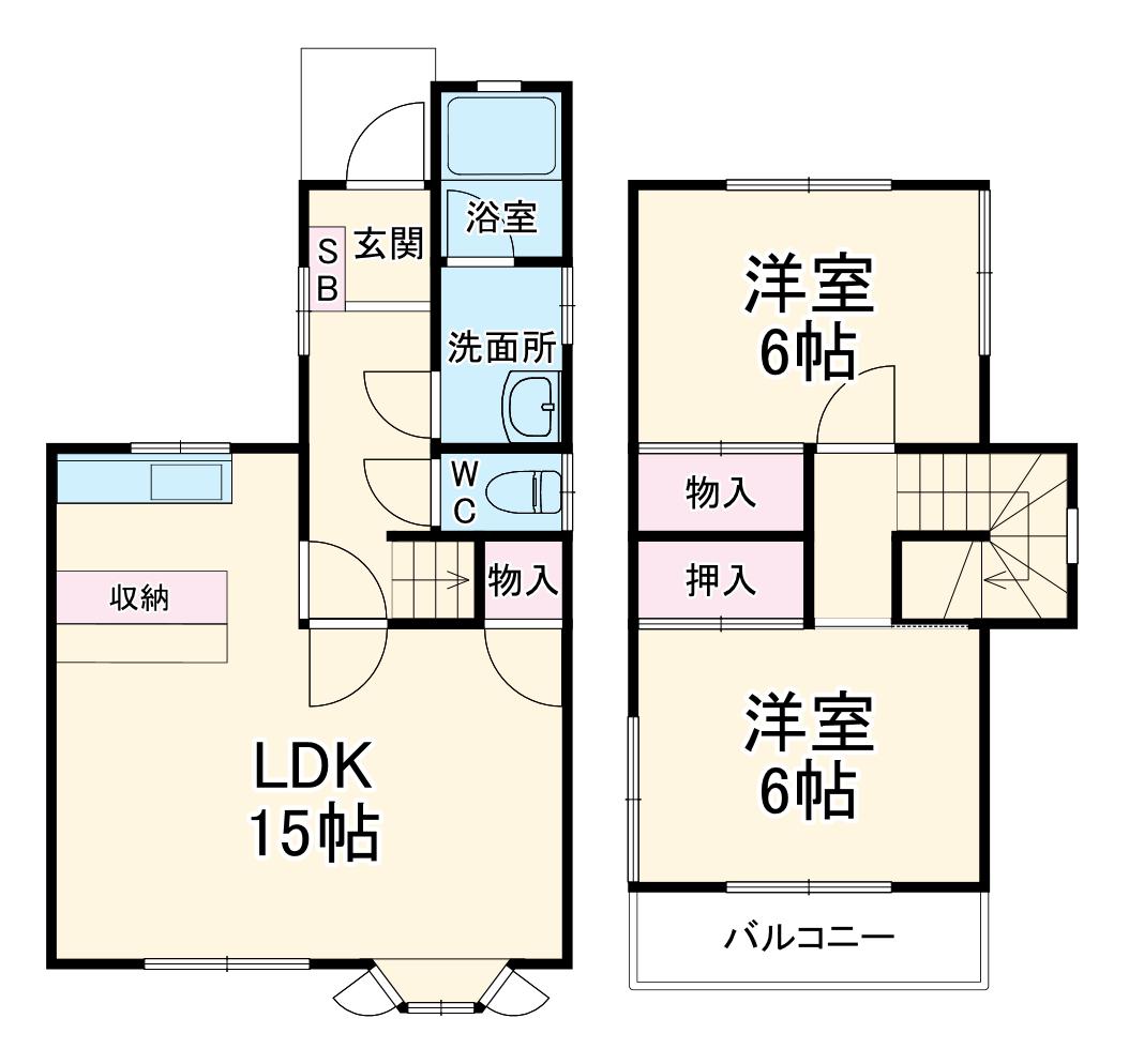 ニューハイツアスカ(2LDK)の間取り写真