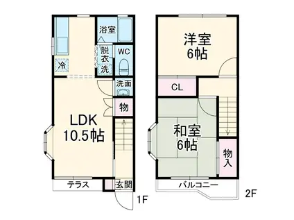 グリーンテラス１(2LDK)の間取り写真