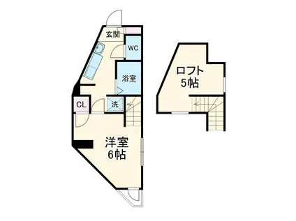 ステージ上青木Ⅱ(1K/1階)の間取り写真