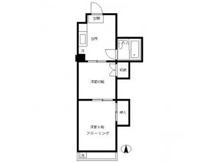 A&U中野上町(2K/1階)の間取り写真