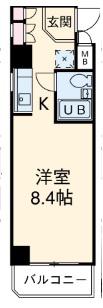 ラフィネ浜(ワンルーム/9階)の間取り写真