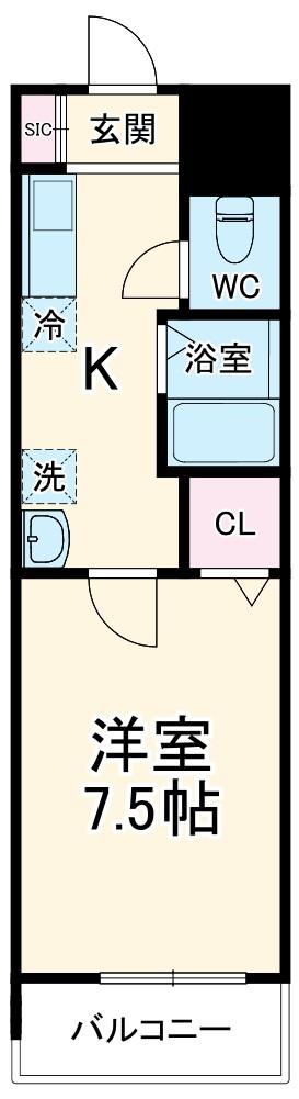 リアライズ岐阜駅前(1K/4階)の間取り写真