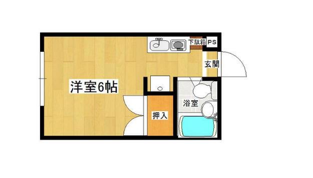 ハイツTBS(ワンルーム/3階)の間取り写真