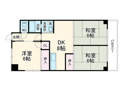 相互ビル(3DK/5階)の間取り写真