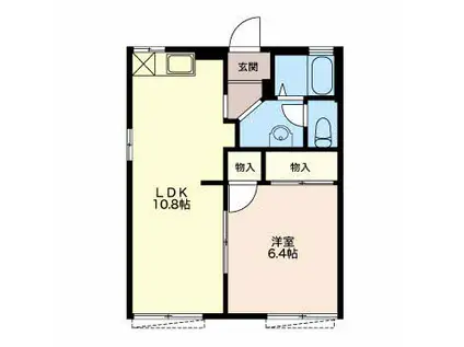 プロヴァンス(1LDK/2階)の間取り写真