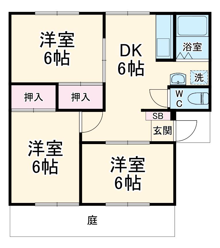 エステート千代田(3DK/1階)の間取り写真