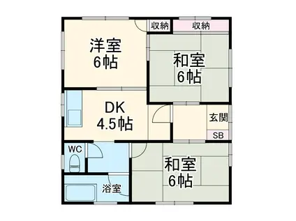中央本線 竜王駅 徒歩19分 1階建 築40年(3DK)の間取り写真