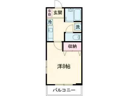 グリーン・ウエスト(1K/3階)の間取り写真