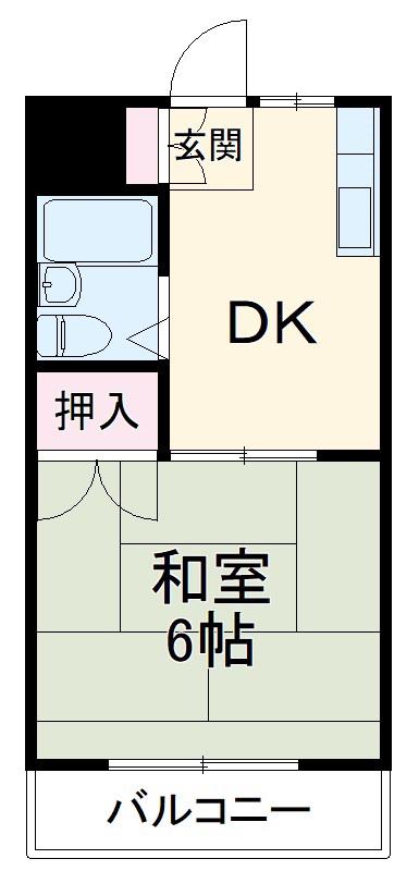 レイクグリーン三好(1DK/1階)の間取り写真