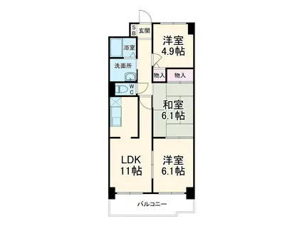 セントヒルダス(3LDK/3階)の間取り写真