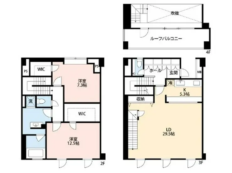 レセーヌ白金長者丸 3階階 間取り
