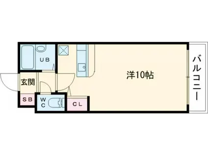 シェスタ平和(ワンルーム/2階)の間取り写真