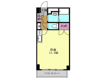 アロンノーブルⅡ(ワンルーム/4階)の間取り写真