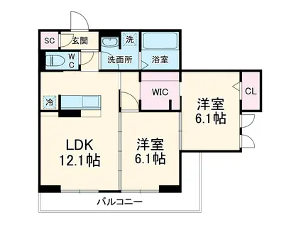ノーブルパレス芝中田(2LDK/2階)の間取り写真