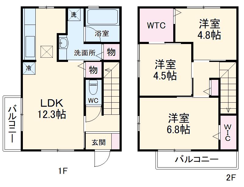 エスペラール西里W(3LDK)の間取り写真