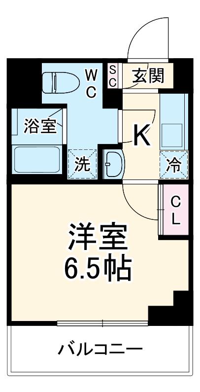 GENOVIA南行徳SKYGARDEN(1K/1階)の間取り写真