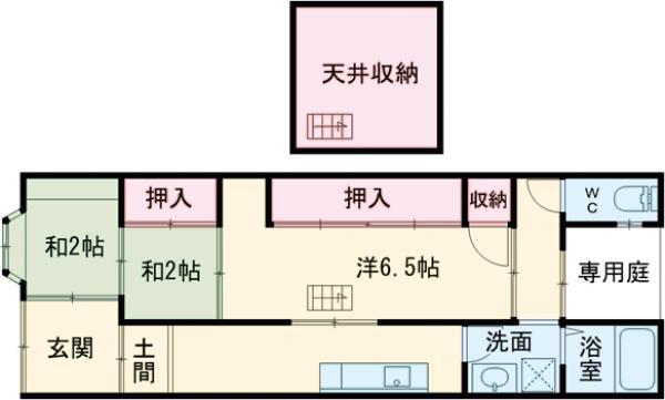 山陰本線 花園駅(京都) 徒歩6分 1階建 築57年(3K)の間取り写真