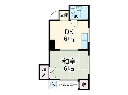 伊藤ビル(1DK/4階)の間取り写真