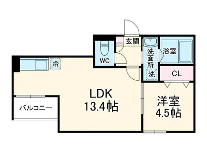 JACK CHUJOⅠ(1LDK/3階)の間取り写真