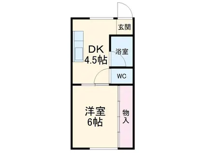 城見荘(1DK/2階)の間取り写真