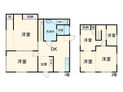 東武伊勢崎・大師線 加須駅 徒歩18分 2階建 築52年(6DK)の間取り写真