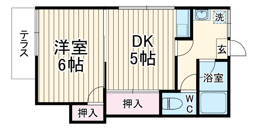 サンコーポⅠ(1DK/1階)の間取り写真