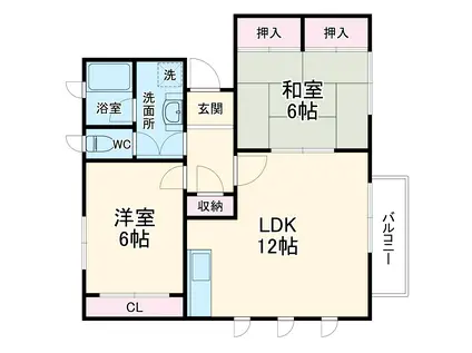トルースヒルズITML棟(2LDK/2階)の間取り写真