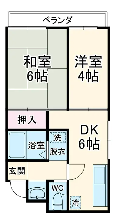 サンライフ原木中山 4階階 間取り
