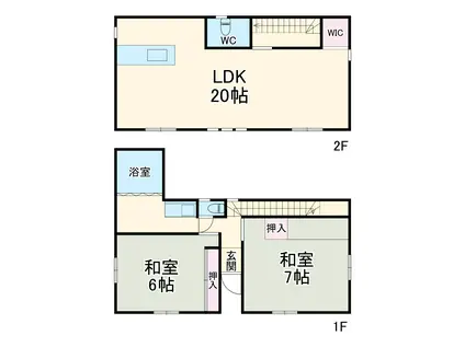 東葉高速鉄道 飯山満駅 徒歩13分 2階建 築9年(2LDK)の間取り写真