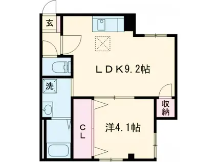 アコード・K(1LDK/1階)の間取り写真