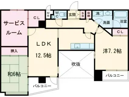 ガーデンアルバ幡ヶ谷(2SLDK/1階)の間取り写真