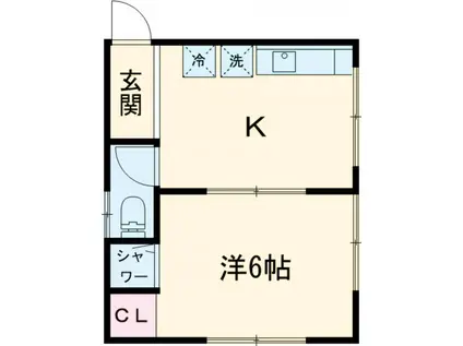 三恵荘(1K/2階)の間取り写真